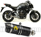 Exhaust Tip With Noise Certification Thunder Black Aluminium Carbon - Arrow Special Parts Compatible With Yamaha Tracer 700 (2016-2019)