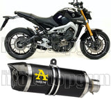 Exhaust Tip With Noise Certification Thunder Black Aluminium Carbon - Arrow Special Parts Compatible With Yamaha Mt-09 Tracer (2015-2020)