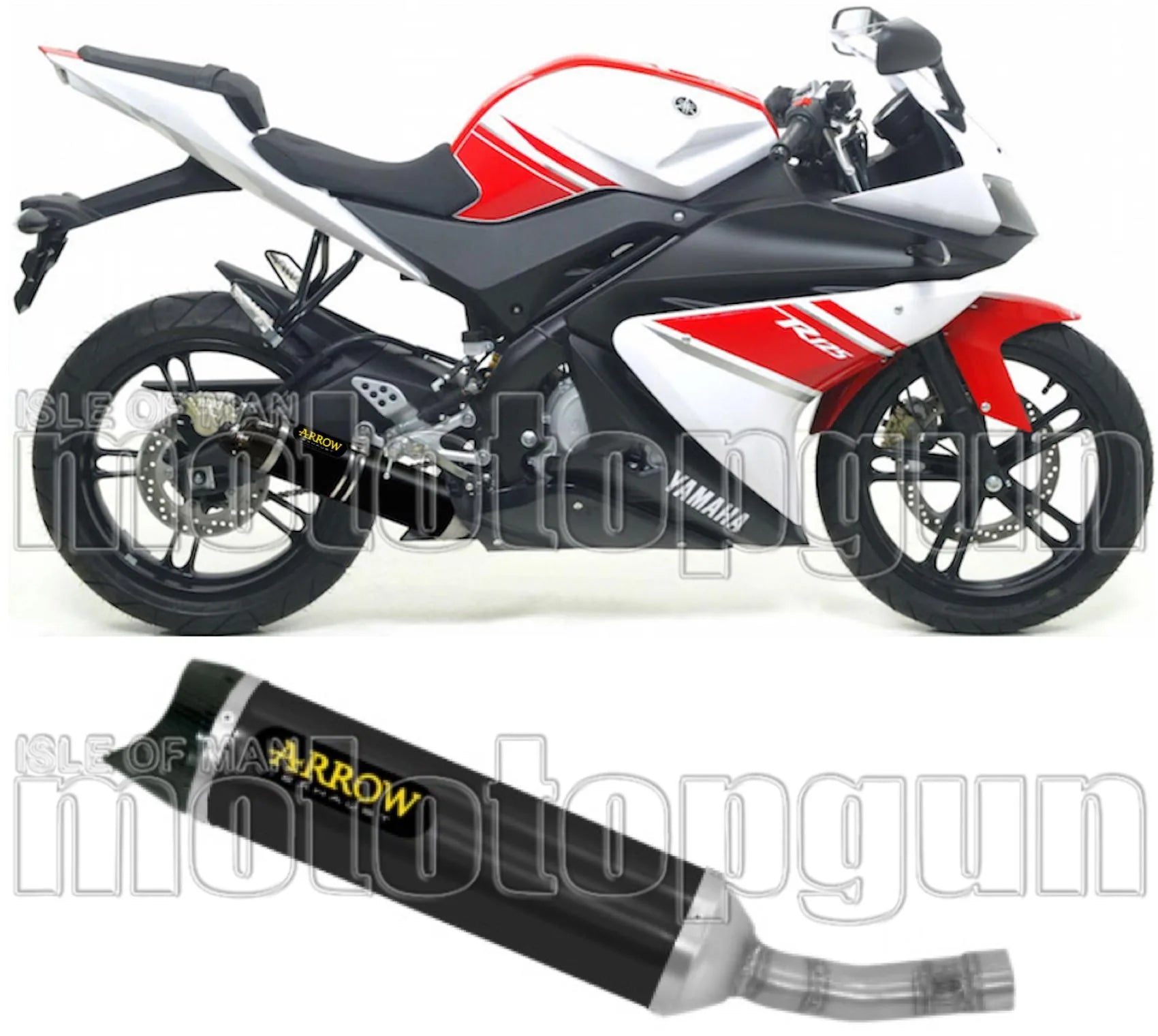 Exhaust Tip With Noise Certification Thunder Black Aluminium Carbon - Arrow Special Parts Compatible With Yamaha Yzf-R 125 (2008-2013)