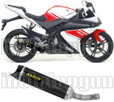 Exhaust Tip With Noise Certification Thunder Black Aluminium Carbon - Arrow Special Parts Compatible With Yamaha Yzf-R 125 (2014-2016)