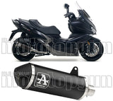 Exhaust Tip With Noise Certification Urban Black Aluminium Stainless Steel Black - Arrow Special Parts Compatible With Kymco Xciting 400 I S (2019-2020)