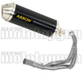 Complete Catalytic Exhaust System With Sound Certification Race-Tech Black Aluminium Stainless Steel - Arrow Special Parts Compatible With Kawasaki Z 650 (2017-2020)