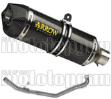 Complete Catalytic Exhaust System With Sound Certification Race-Tech Carbon Carbon - Arrow Special Parts Compatible With Kawasaki Z 650 (2017-2020)