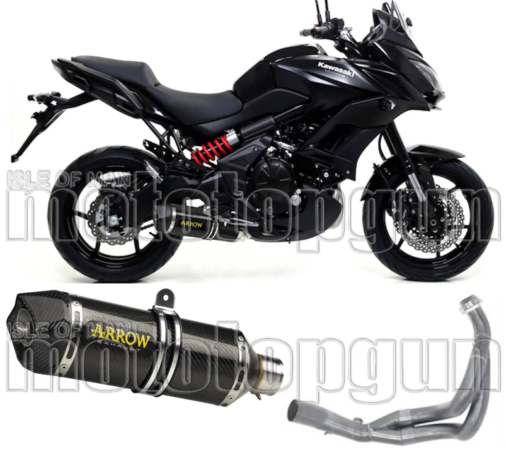Complete Catalytic Exhaust System With Sound Certification Race-Tech Carbon Carbon - Arrow Special Parts Compatible With Kawasaki Versys 650 (2017-2022)