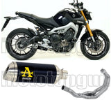 Complete Catalytic Exhaust System With Sound Certification Thunder Black Aluminium Stainless Steel - Arrow Special Parts Compatible With Yamaha Mt-09 Tracer (2015-2020)