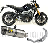 Complete Catalytic Exhaust System With Sound Certification Thunder Titanium Carbon - Arrow Special Parts Compatible With Yamaha Mt-09 Tracer (2015-2020)