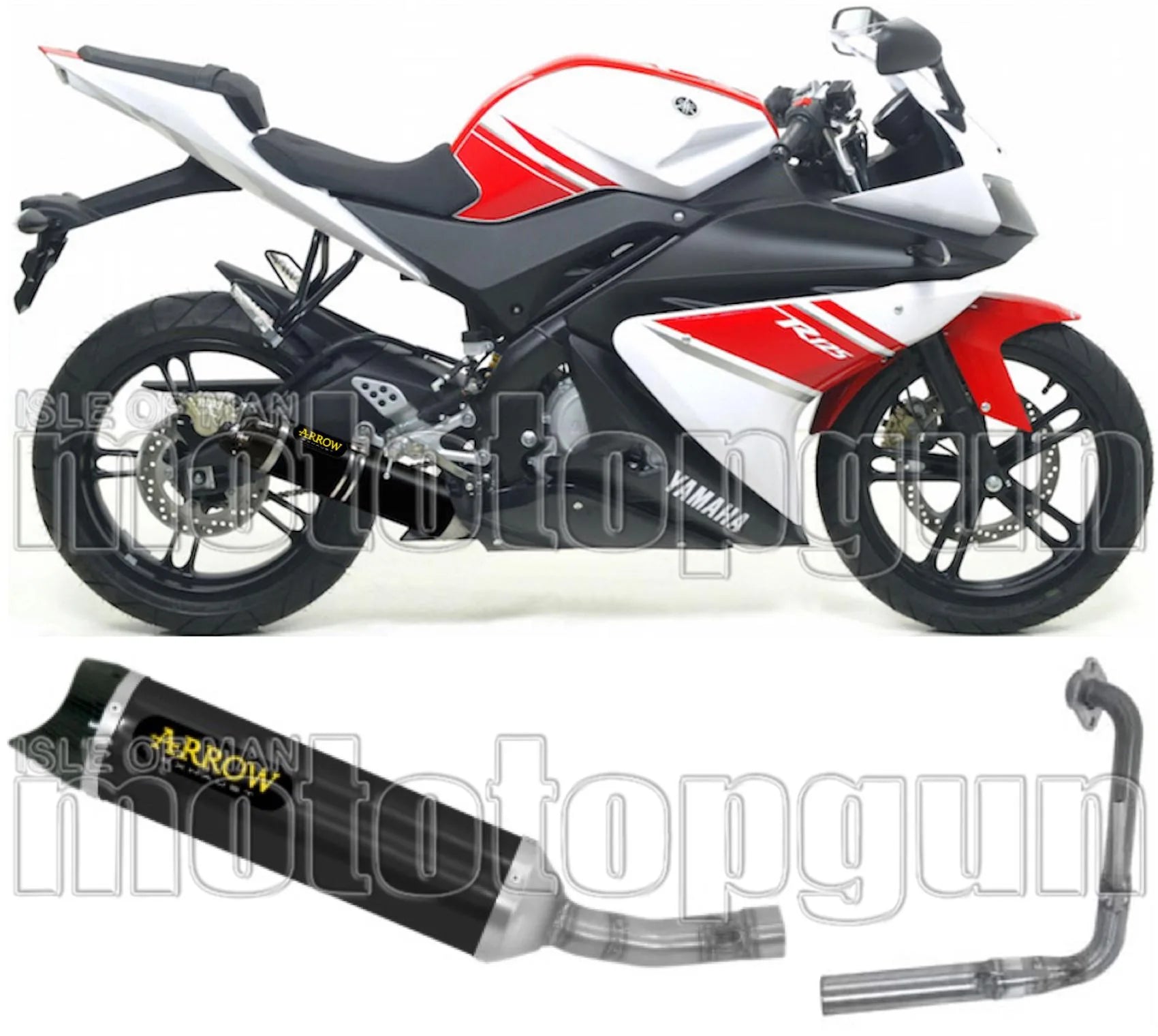 Complete Catalytic Exhaust System With Sound Certification Thunder Black Aluminium Carbon - Arrow Special Parts Compatible With Yamaha Yzf-R 125 (2008-2013)