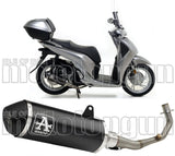 Complete Catalytic Exhaust System With Sound Certification Urban Black Aluminium Stainless Steel Black - Arrow Special Parts Compatible With Honda Sh 150 I (2017-2019)