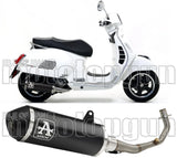 Complete Catalytic Exhaust System With Sound Certification Urban Black Aluminium Stainless Steel Black - Arrow Special Parts Compatible With Piaggio Vespa Gts 125 (2008-2016)