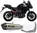 Complete Catalytic Exhaust System With Sound Certification X-Kone Nichrom Carbon - Arrow Special Parts Compatible With Kawasaki Versys 650 (2017-2022)