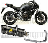Complete Catalytic Exhaust System With Sound Certification Thunder Carbon Carbon - Arrow Special Parts Compatible With Yamaha Tracer 7 (2021-2024)