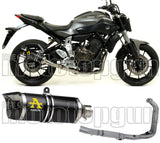 Complete Catalytic Exhaust System With Sound Certification Thunder Black Aluminium Carbon - Arrow Special Parts Compatible With Yamaha Tracer 7 (2021-2024)