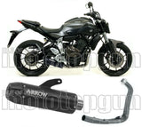 Complete Catalytic Exhaust System With Sound Certification Jet-Race Black Stainless Steel Carbon - Arrow Special Parts Compatible With Yamaha Xsr 700 (2016-2020)