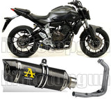 Complete Catalytic Exhaust System With Sound Certification Thunder Carbon Carbon - Arrow Special Parts Compatible With Yamaha Tracer 7 (2021-2024)