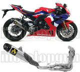 Complete Catalytic Exhaust System With Sound Certification Works Black Nichrom Carbon - Arrow Special Parts Compatible With Yamaha Mt-07 (2021-2024)