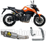 Complete Non-Catalytic Exhaust System With Sound Certification Gp2 Gp-2 Titanium Stainless Steel - Arrow Special Parts Compatible With Ktm 790 Duke (2018-2020)