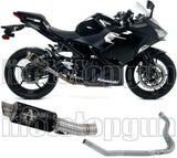 Complete Non-Catalytic Exhaust System With Sound Certification Gp2 Gp-2 Black Nichrom Stainless Steel - Arrow Special Parts Compatible With Kawasaki Z 400 (2019-2020)