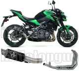 Complete Non-Catalytic Exhaust System With Sound Certification Gp2 Gp-2 Black Nichrom Stainless Steel - Arrow Special Parts Compatible With Kawasaki Z 900 (2017-2019)