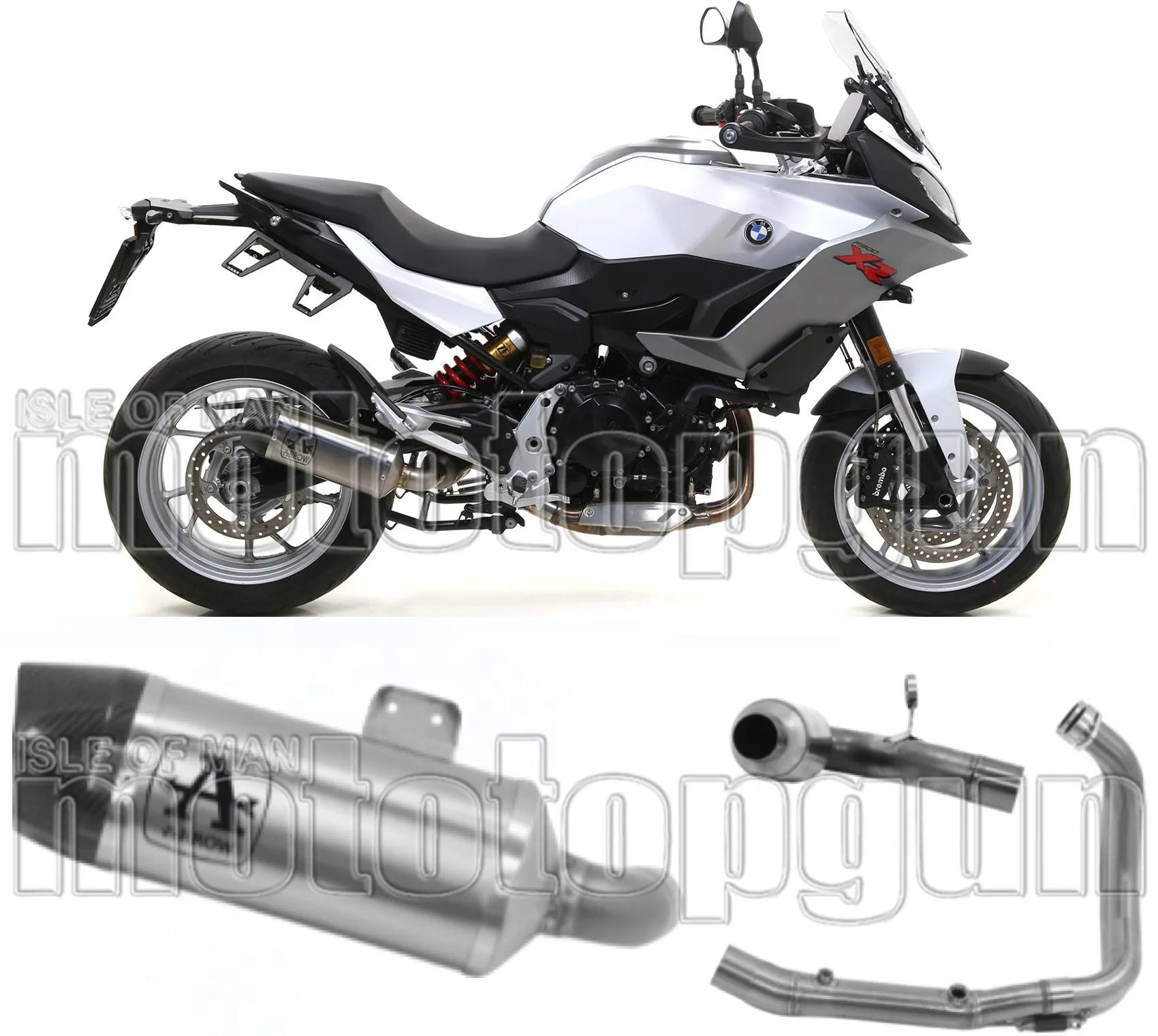 Complete Non-Catalytic Exhaust System With Sound Certification Indy-Race Titanium Carbon - Arrow Special Parts Compatible With Bmw F 900 Xr (2020-2024)