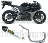 Complete Non-Catalytic Exhaust System With Sound Certification Indy-Race Aluminium Carbon - Arrow Special Parts Compatible With Honda Cbr 600 Rr (2007-2008)