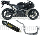Complete Non-Catalytic Exhaust System With Sound Certification Indy-Race Black Aluminium Carbon - Arrow Special Parts Compatible With Honda Cbr 600 Rr (2007-2008)