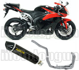 Complete Non-Catalytic Exhaust System With Sound Certification Indy-Race Black Aluminium Carbon - Arrow Special Parts Compatible With Honda Cbr 600 Rr (2009-2012)