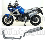 Complete Non-Catalytic Exhaust System With Sound Certification Maxi Race-Tech Aluminium Carbon - Arrow Special Parts Compatible With Yamaha Xt 1200 Z Super Ténéré (2010-2020)
