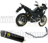 Complete Non-Catalytic Exhaust System With Sound Certification Maxi Race-Tech Black Aluminium Carbon - Arrow Special Parts Compatible With Honda Crf 1100 L Africa Twin Adventure Sports (2020-2023)