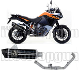 Complete Non-Catalytic Exhaust System With Sound Certification Maxi Race-Tech Black Aluminium Carbon - Arrow Special Parts Compatible With Ktm 1090 Adventure (2017-2020)