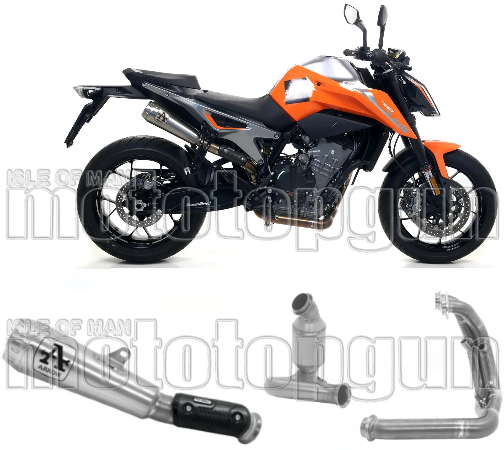 Complete Non-Catalytic Exhaust System With Sound Certification Pro-Race Titanium Titanium - Arrow Special Parts Compatible With Ktm 790 Duke (2023)