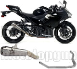 Complete Non-Catalytic Exhaust System With Sound Certification Pro-Race Nichrom Stainless Steel - Arrow Special Parts Compatible With Kawasaki Ninja 400 (2018-2021)