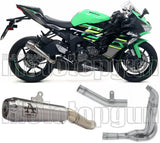 Complete Non-Catalytic Exhaust System With Sound Certification Pro-Race Nichrom Stainless Steel - Arrow Special Parts Compatible With Kawasaki Zx 6R 636 (2019-2020)