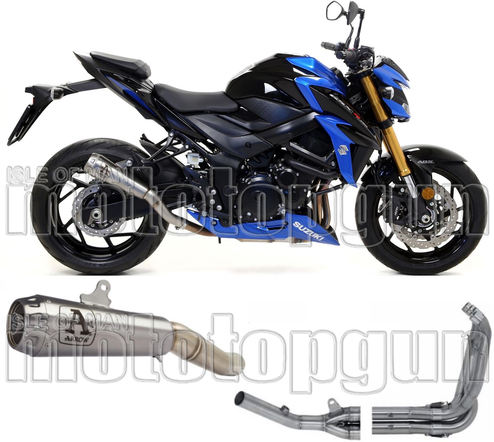 Complete Non-Catalytic Exhaust System With Sound Certification Pro-Race Nichrom Stainless Steel - Arrow Special Parts Compatible With Suzuki Gsx-S 750 (2017-2020)