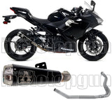 Complete Non-Catalytic Exhaust System With Sound Certification Pro-Race Black Nichrom Stainless Steel - Arrow Special Parts Compatible With Kawasaki Ninja 400 (2018-2021)