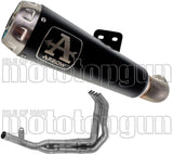 Complete Non-Catalytic Exhaust System With Sound Certification Pro-Race Black Nichrom Stainless Steel - Arrow Special Parts Compatible With Kawasaki Z 900 (2020-2024)