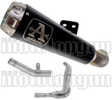 Complete Non-Catalytic Exhaust System With Sound Certification Pro-Race Black Nichrom Stainless Steel - Arrow Special Parts Compatible With Kawasaki Zx 6R 636 (2019-2020)