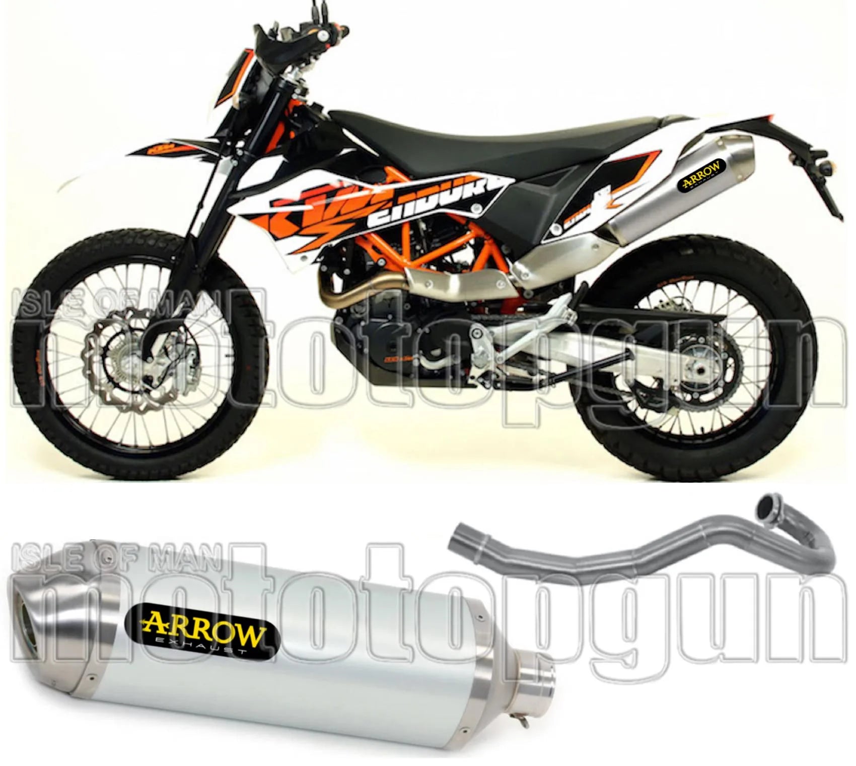 Complete Non-Catalytic Exhaust System With Sound Certification Race-Tech Titanium Stainless Steel - Arrow Special Parts Compatible With Ktm 690 Enduro R (2019-2024)