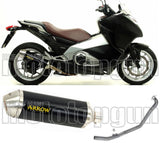 Complete Non-Catalytic Exhaust System With Sound Certification Race-Tech Black Aluminium Stainless Steel - Arrow Special Parts Compatible With Honda Integra 750 Dct (2014-2020)