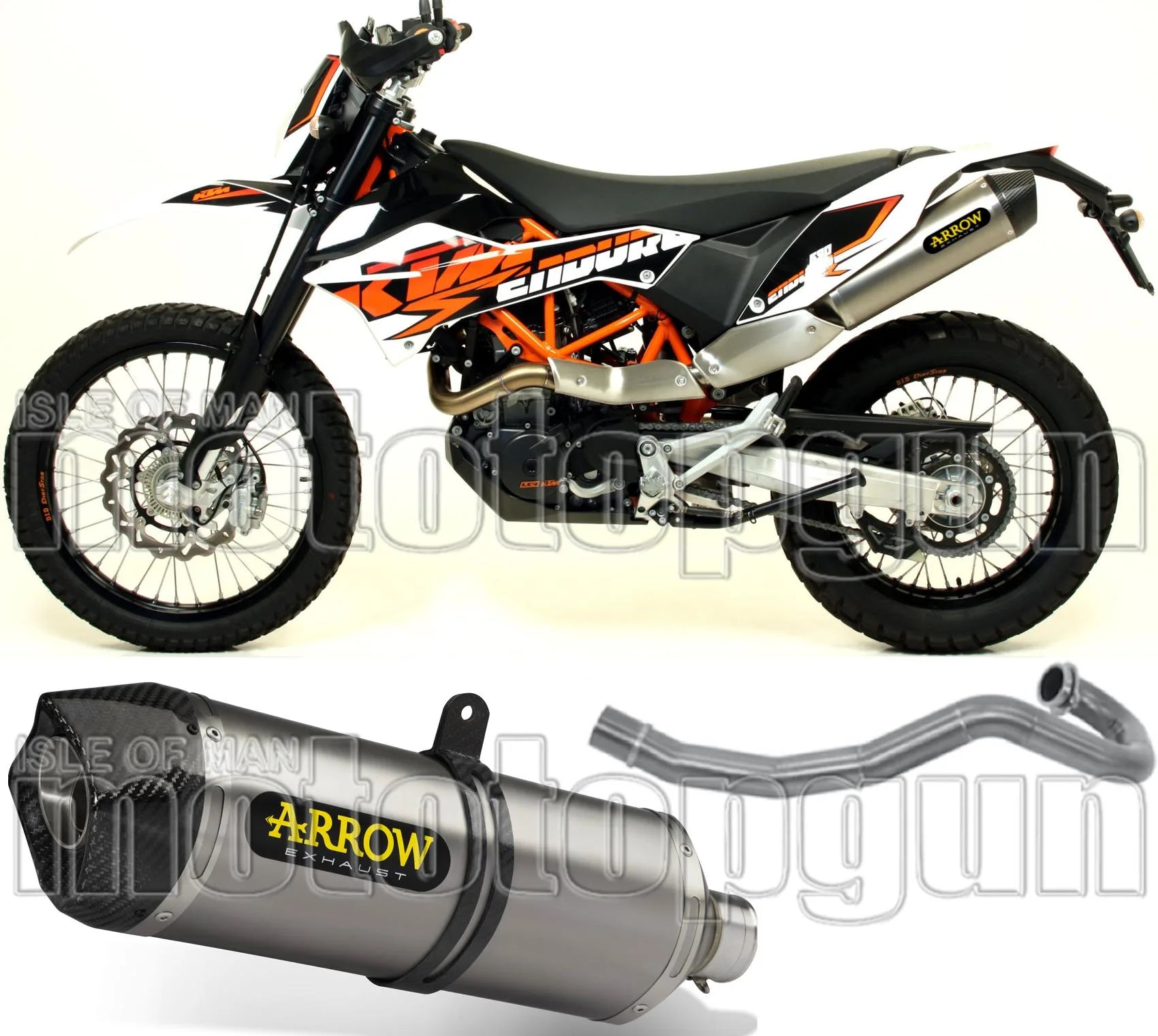 Complete Non-Catalytic Exhaust System With Sound Certification Race-Tech Titanium Carbon - Arrow Special Parts Compatible With Ktm 690 Smc R (2019-2024)
