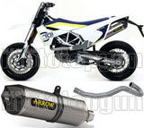 Complete Non-Catalytic Exhaust System With Sound Certification Race-Tech Aluminium Carbon - Arrow Special Parts Compatible With Husqvarna 701 Supermoto (2017-2020)