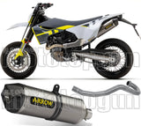 Complete Non-Catalytic Exhaust System With Sound Certification Race-Tech Aluminium Carbon - Arrow Special Parts Compatible With Husqvarna 701 Enduro (2021-2024)