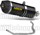 Complete Non-Catalytic Exhaust System With Sound Certification Race-Tech Black Aluminium Carbon - Arrow Special Parts Compatible With Kawasaki Ninja 400 (2018-2021)