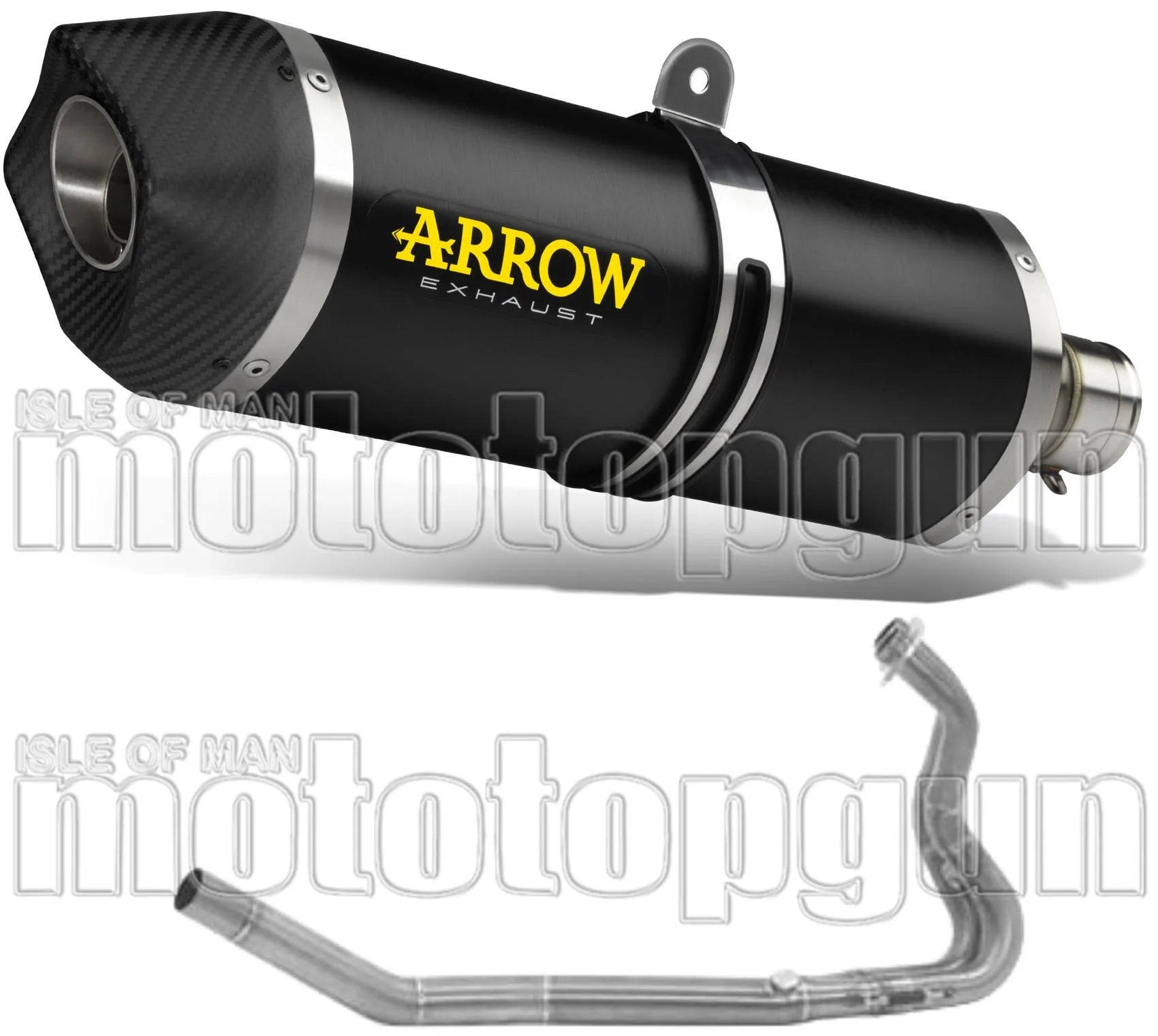 Complete Non-Catalytic Exhaust System With Sound Certification Race-Tech Black Aluminium Carbon - Arrow Special Parts Compatible With Kawasaki Z 400 (2019-2020)