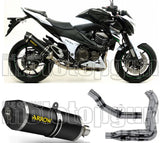 Complete Non-Catalytic Exhaust System With Sound Certification Race-Tech Black Aluminium Carbon - Arrow Special Parts Compatible With Kawasaki Z 800 E (2013-2016)