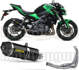 Complete Non-Catalytic Exhaust System With Sound Certification Race-Tech Black Aluminium Carbon - Arrow Special Parts Compatible With Kawasaki Z 900 (2017-2019)