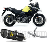 Complete Non-Catalytic Exhaust System With Sound Certification Race-Tech Black Aluminium Carbon - Arrow Special Parts Compatible With Suzuki V-Strom 650 (2017-2020)