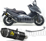 Complete Non-Catalytic Exhaust System With Sound Certification Race-Tech Black Aluminium Carbon - Arrow Special Parts Compatible With Yamaha Xp 530 T-Max Yp (2008-2011)