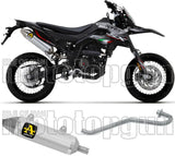 Complete Catalytic Exhaust System With Sound Certification Thunder Aluminium Stainless Steel - Arrow Special Parts Compatible With Malaguti Xtm 125 4T (2019-2020)