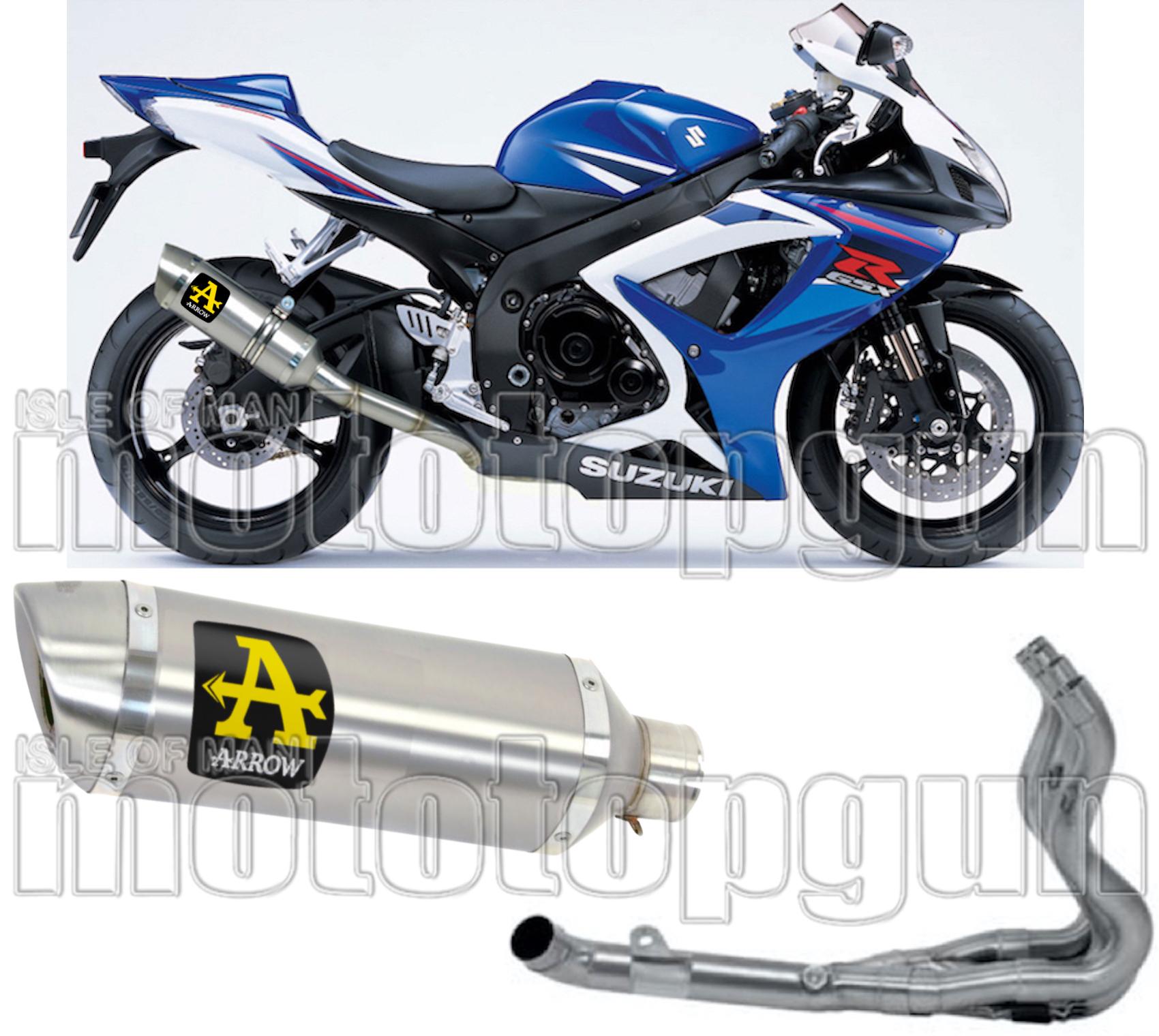 Complete Non-Catalytic Exhaust System With Sound Certification Thunder Aluminium Stainless Steel - Arrow Special Parts Compatible With Suzuki Gsx-R 600 Ie (2006-2007)
