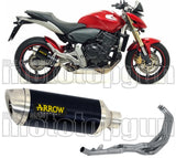 Complete Non-Catalytic Exhaust System With Sound Certification Thunder Black Aluminium Stainless Steel - Arrow Special Parts Compatible With Honda Cb 600 F Hornet (2007-2013)